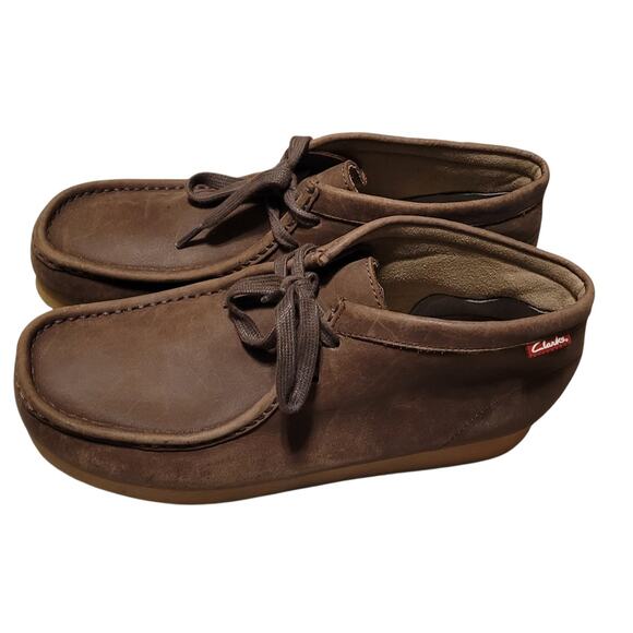 Clark\'s Men\'s Wallabee Boots Classic Brown Beeswax Leather Size 8.5 EUC main image 7
